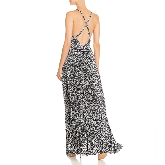 NWT LAUNDRY BY SHELLY SEGAL ANIMAL PRINT CRISS CROSS PLEATED GOWN SIZE 10 - Picture 2 of 8